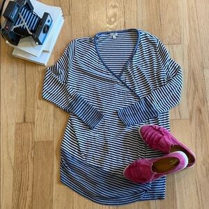 Chip & Pepper navy white open cardigan size small